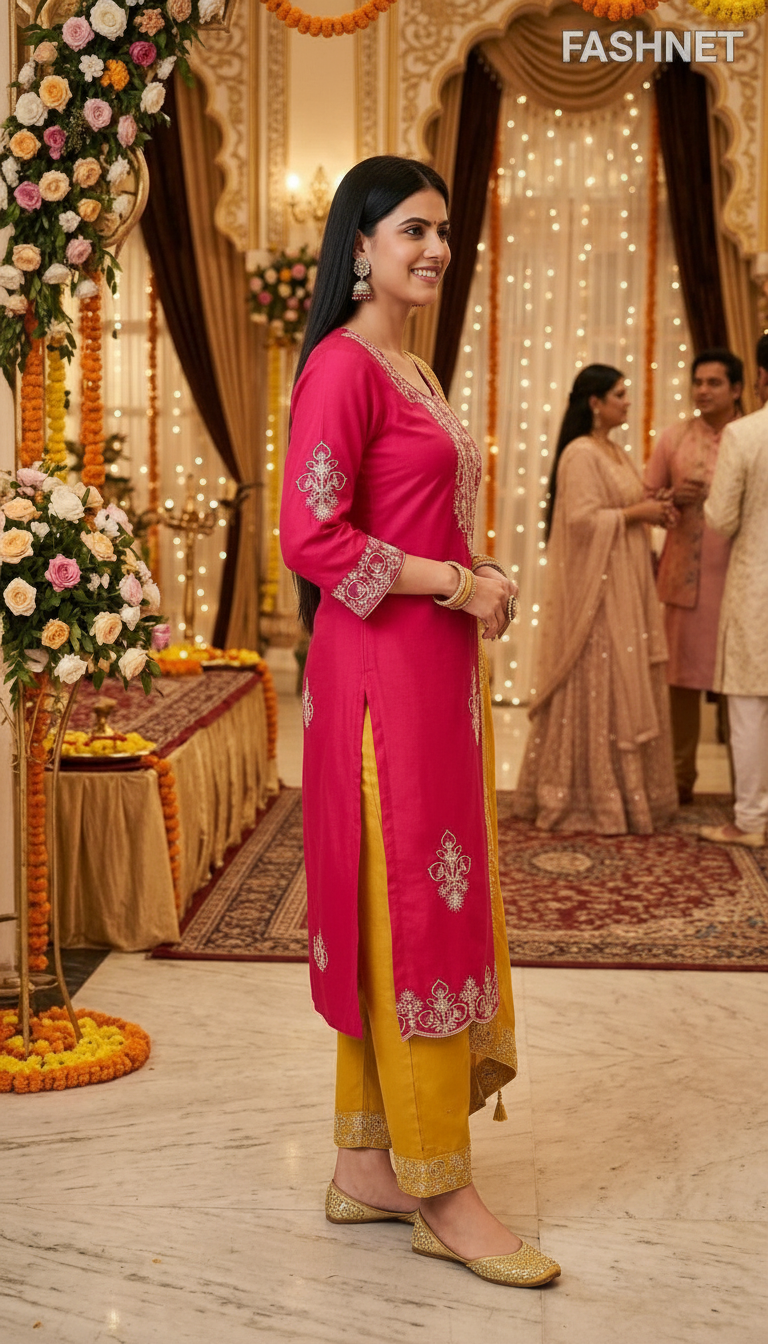FashNet Embroidered Salwar Suit Set 014 view 3