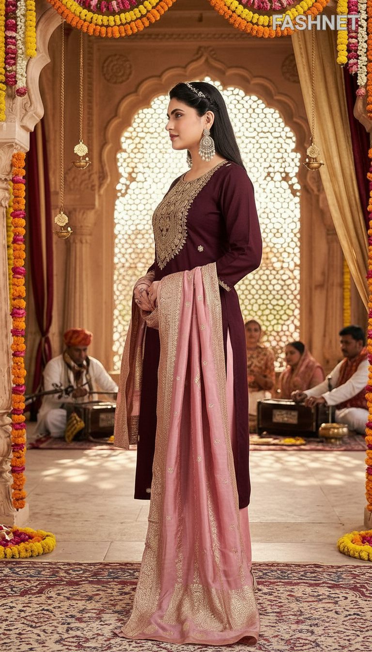 Fashnet Embroidered Salwar Suit Set 018 view 2