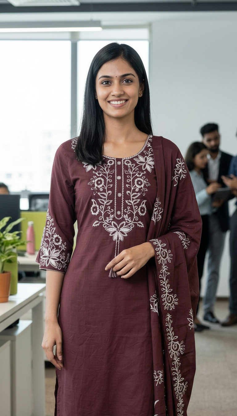 Embroidered Kurta Set 023 view 3