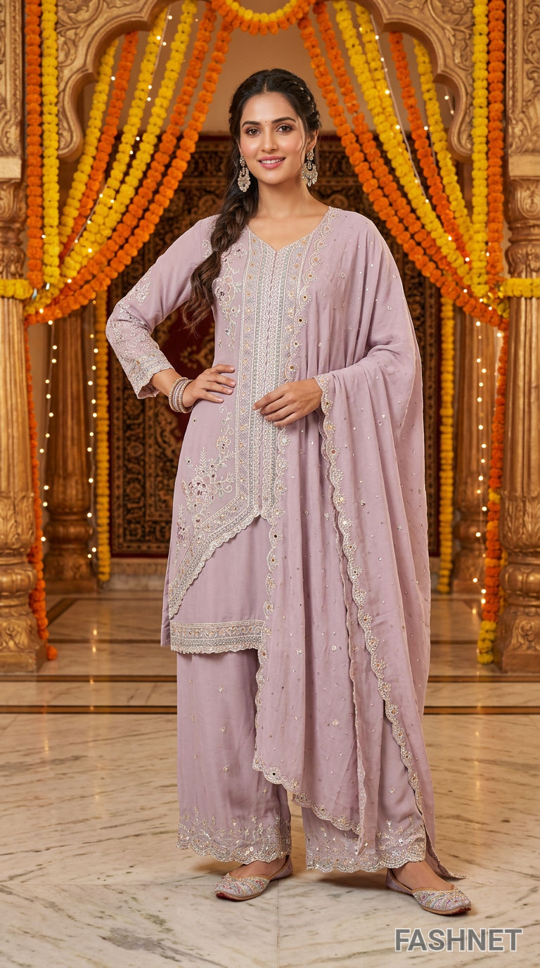 Embellished Kurta Set by Fashnet Pk view 5