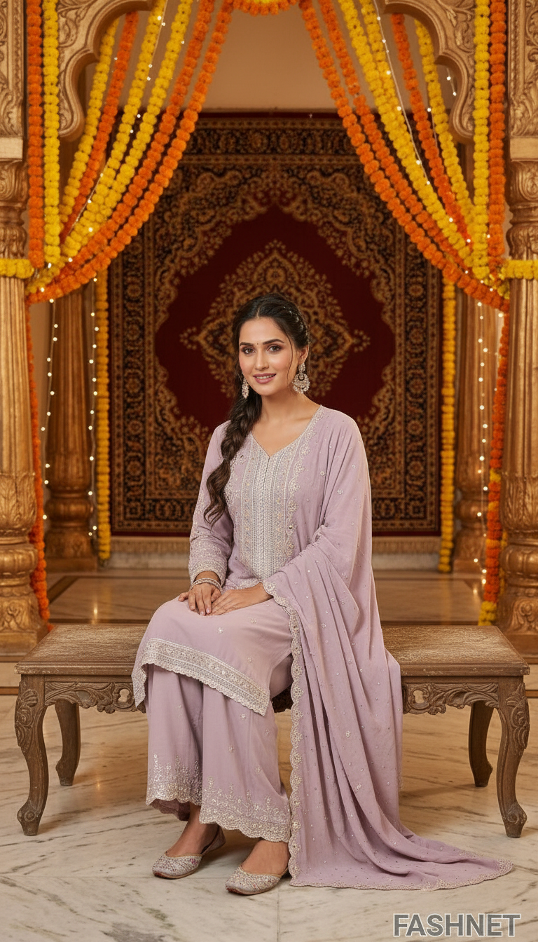Embellished Kurta Set by Fashnet Pk view 4