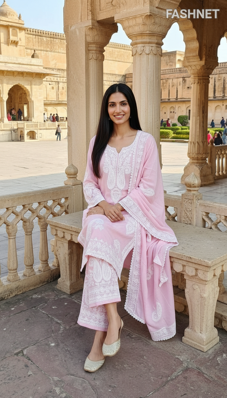 Fashnet Embroidered Kurta Set Pk06 view 5