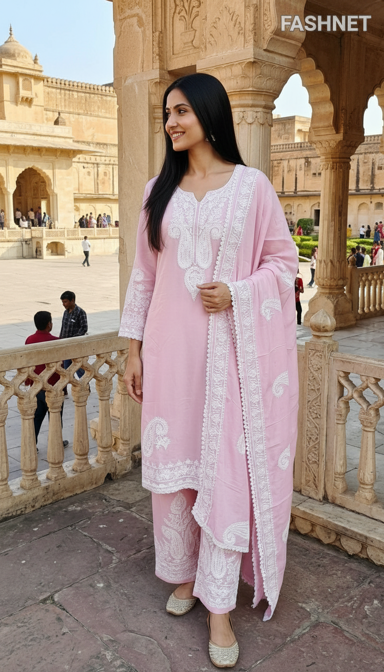 Fashnet Embroidered Kurta Set Pk06 view 2