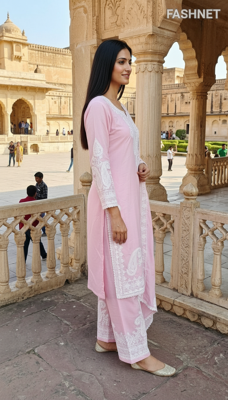 Fashnet Embroidered Kurta Set Pk06 view 3