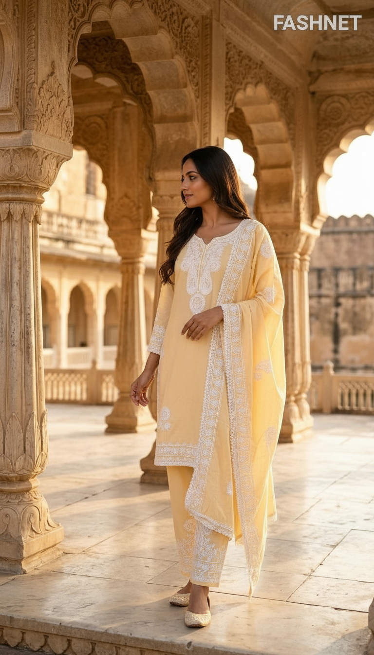 Fashnet Embroidered Kurta Set Pk08 view 2