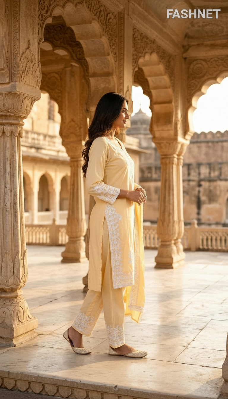 Fashnet Embroidered Kurta Set Pk08 view 3