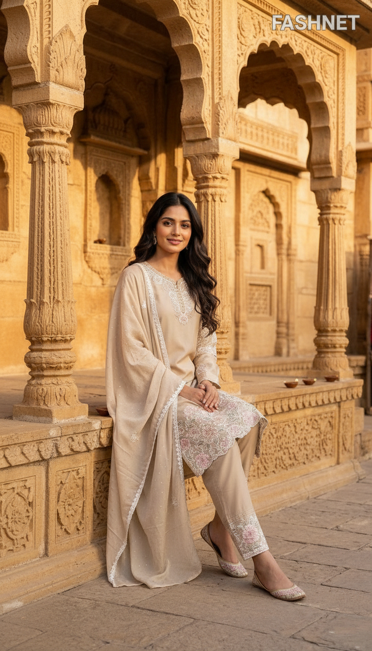 FASHNET Embroidered Salwar Suit view 5