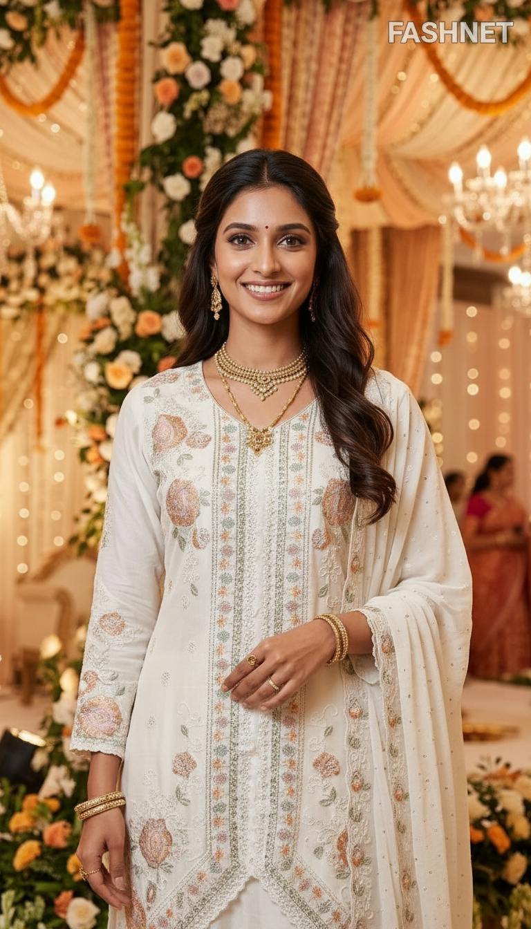FashNet Embroidered Kurta Set Pk08 view 4