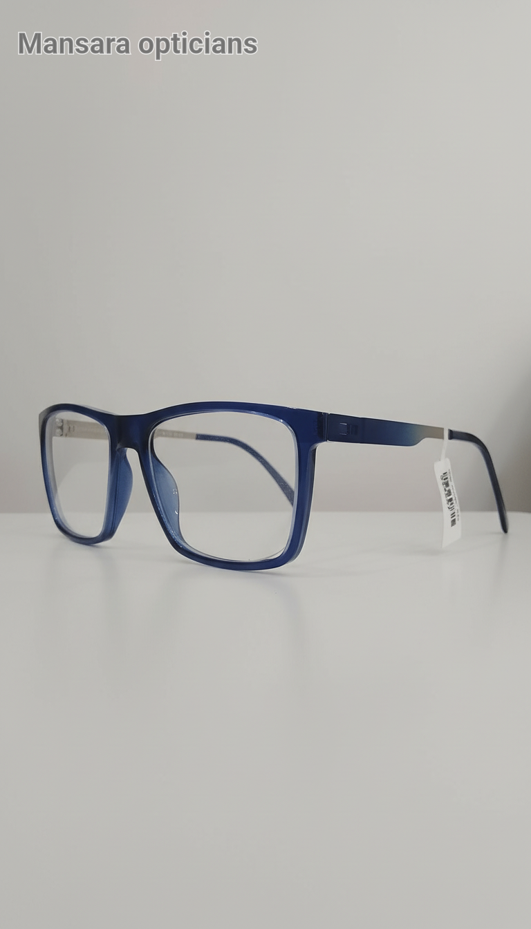 Blue Plastic Frame Eyeglasses
