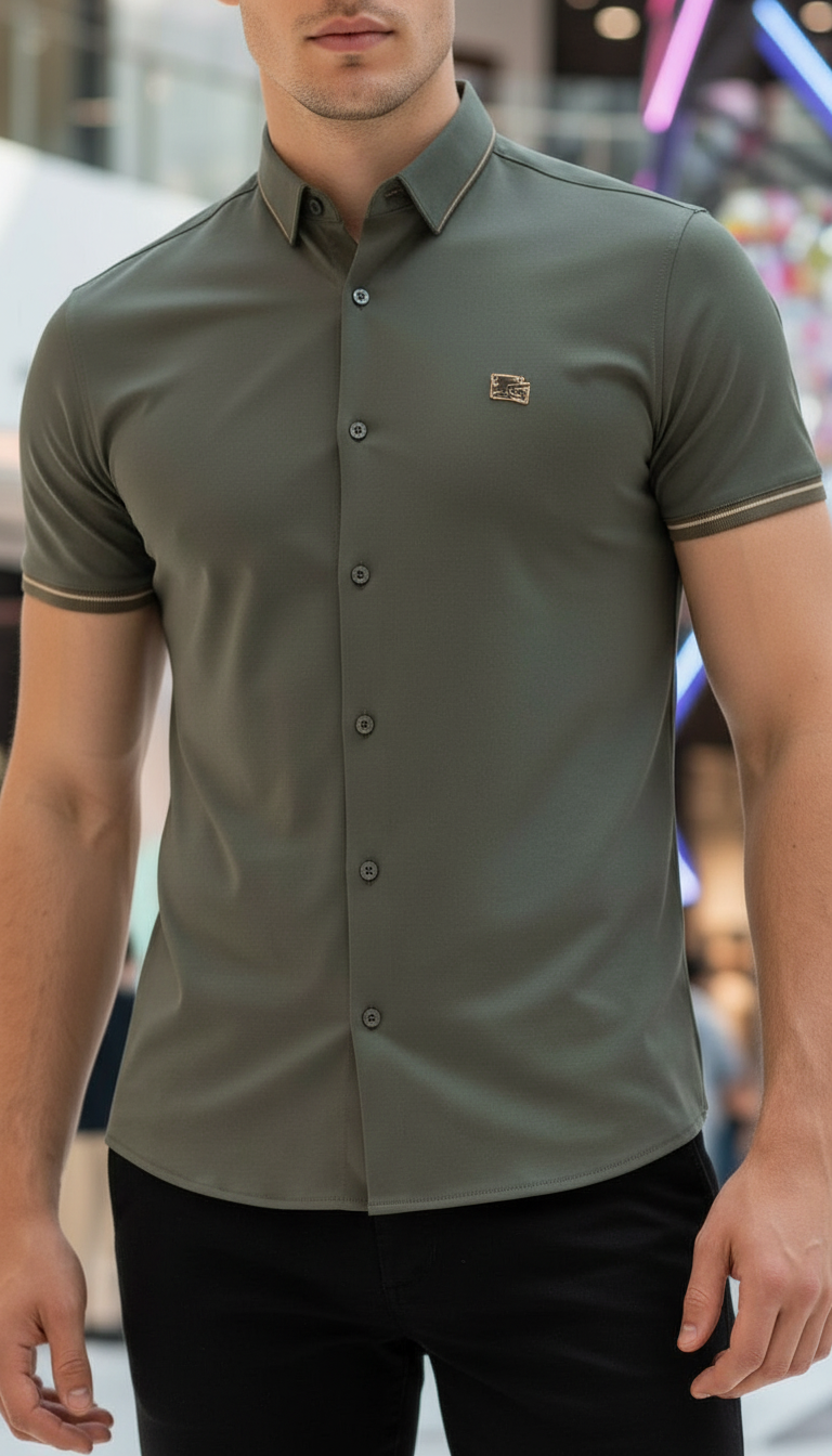 Style-A566-Slim-Fit Button-Up Shirt view 2
