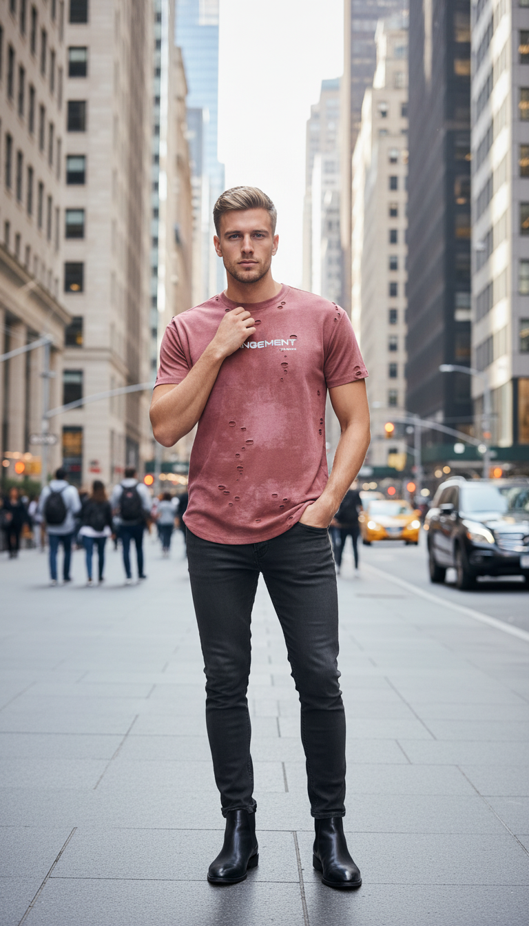 Style-3005-Worn Look T-shirt view 5