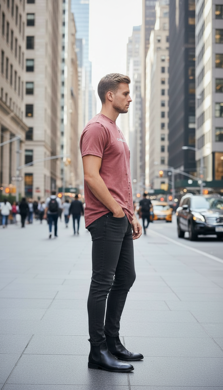 Style-3005-Worn Look T-shirt view 3