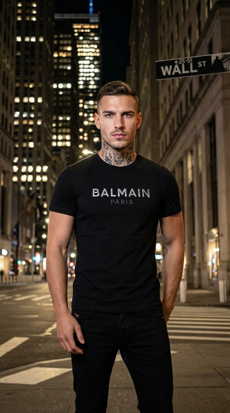 Style-8827-Imported  Black T-Shirt view 5