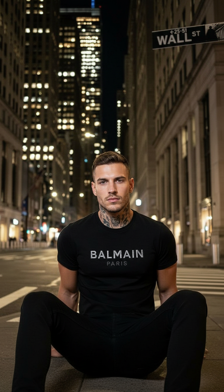 Style-8827-Imported  Black T-Shirt view 4