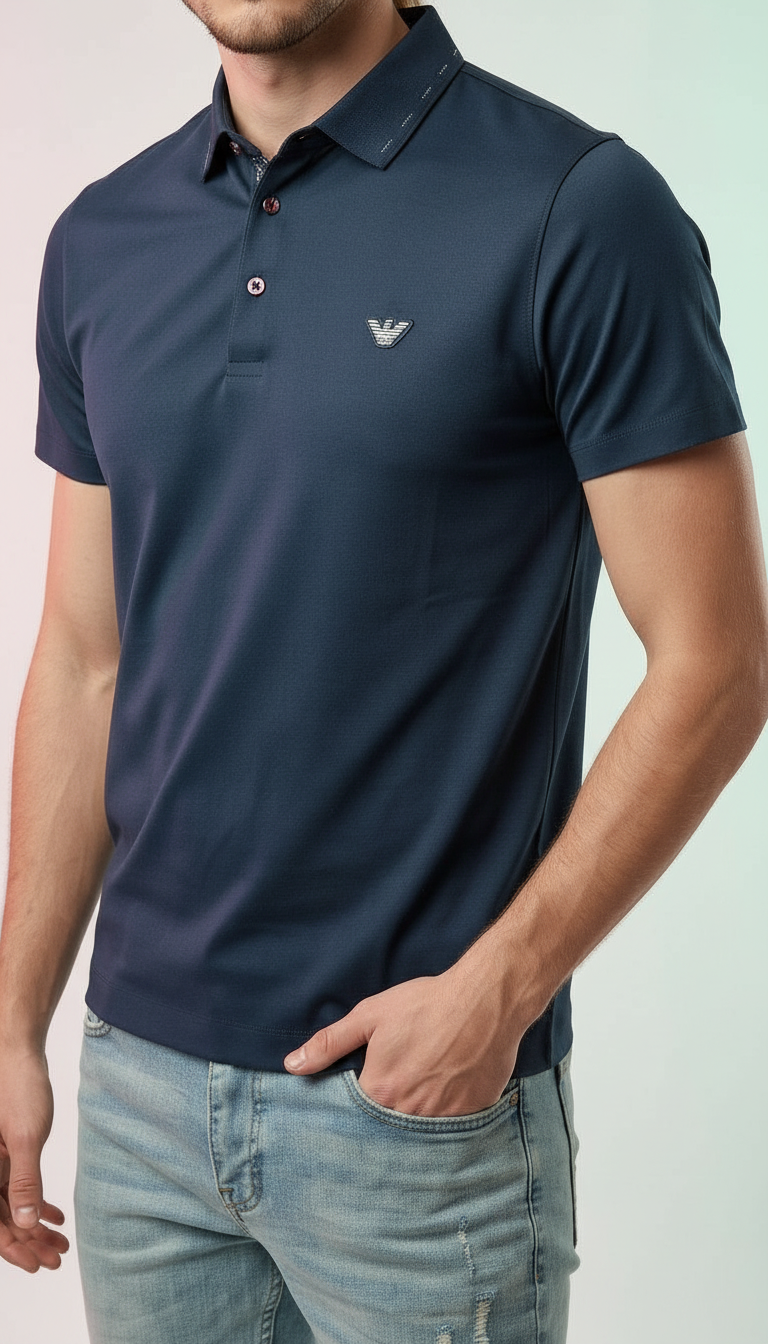 Style-8199-Imported i Polo T-shirt Blue view 2