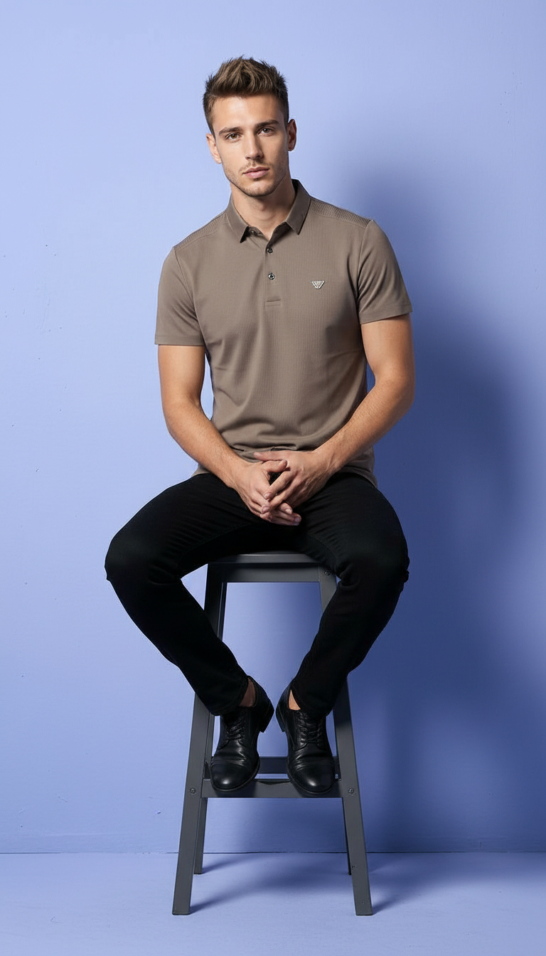 Style-A569-Mens Casual Polo T-shirt view 4
