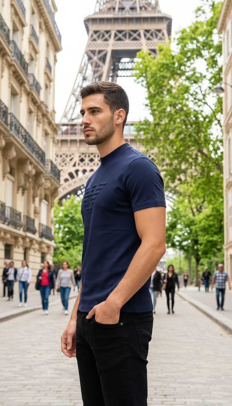 Style-28310-Imported  T-shirt Blue -28310 view 3