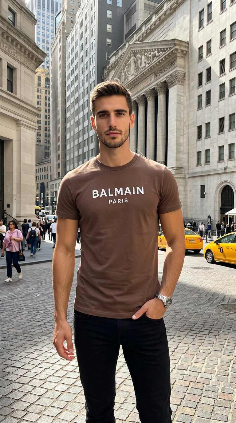 Style-8827-Imported Brown T-Shirt view 5