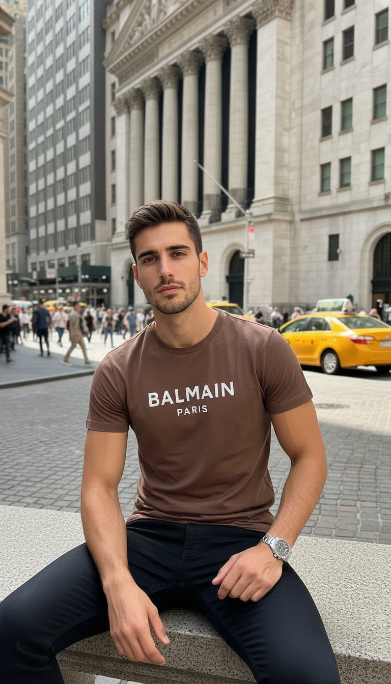 Style-8827-Imported Brown T-Shirt view 4
