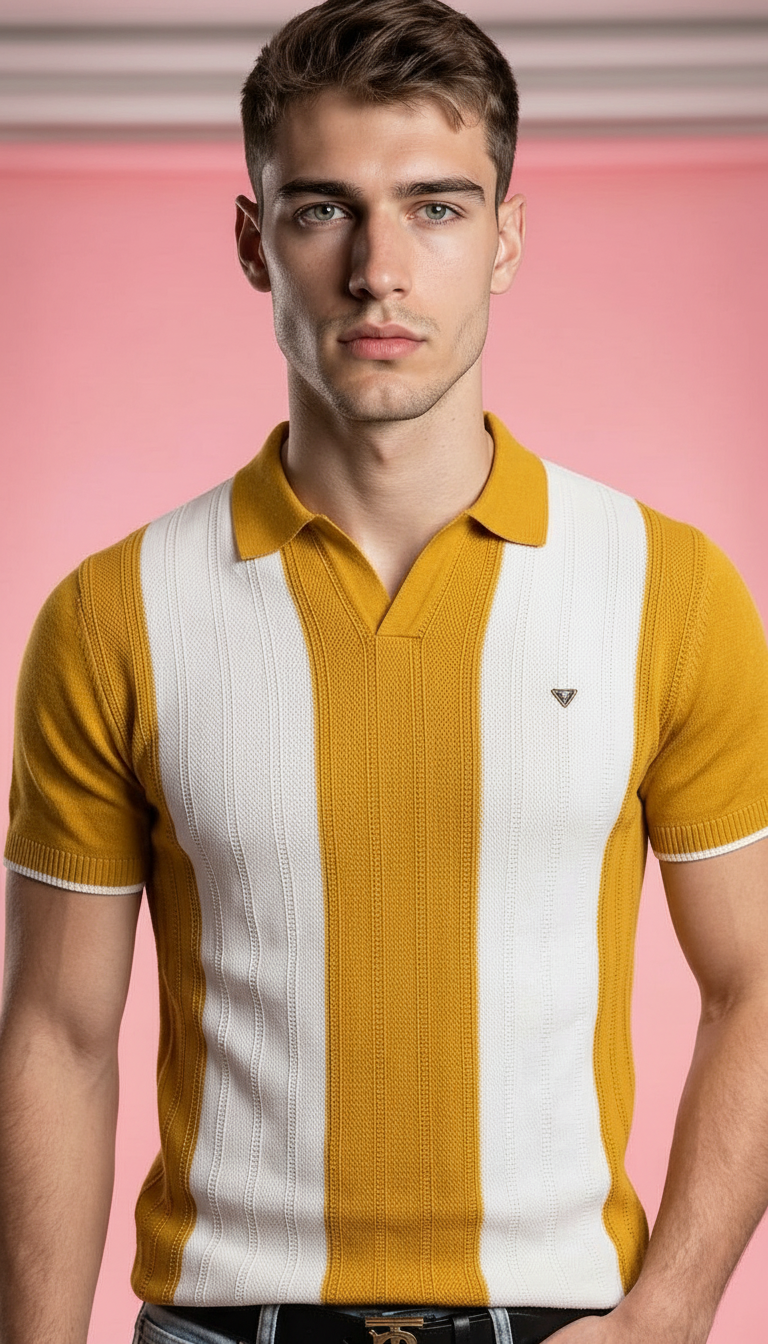 Style-13471-Striped Polo T-shirts view 2