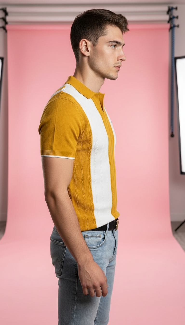 Style-13471-Striped Polo T-shirts view 3