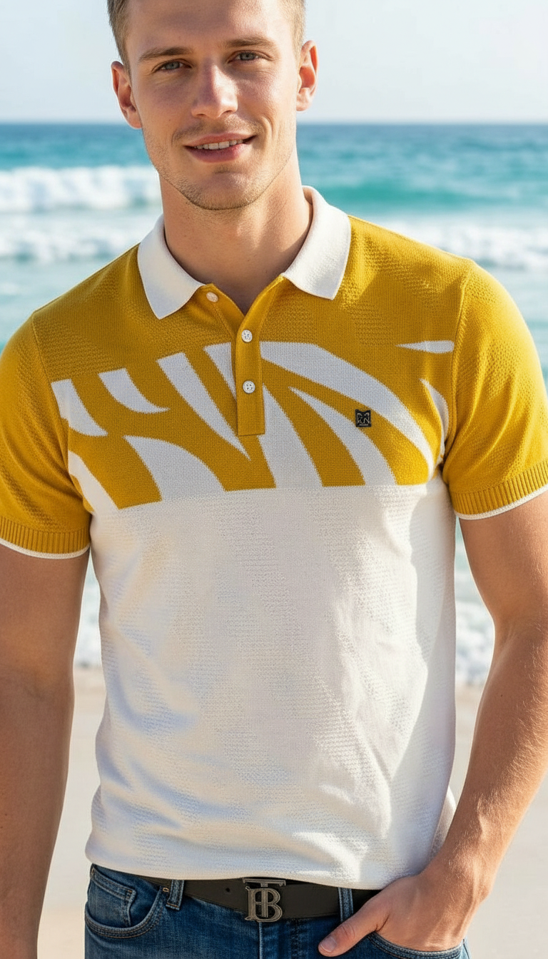 Style-53365-atterned Polo T-shirt view 2