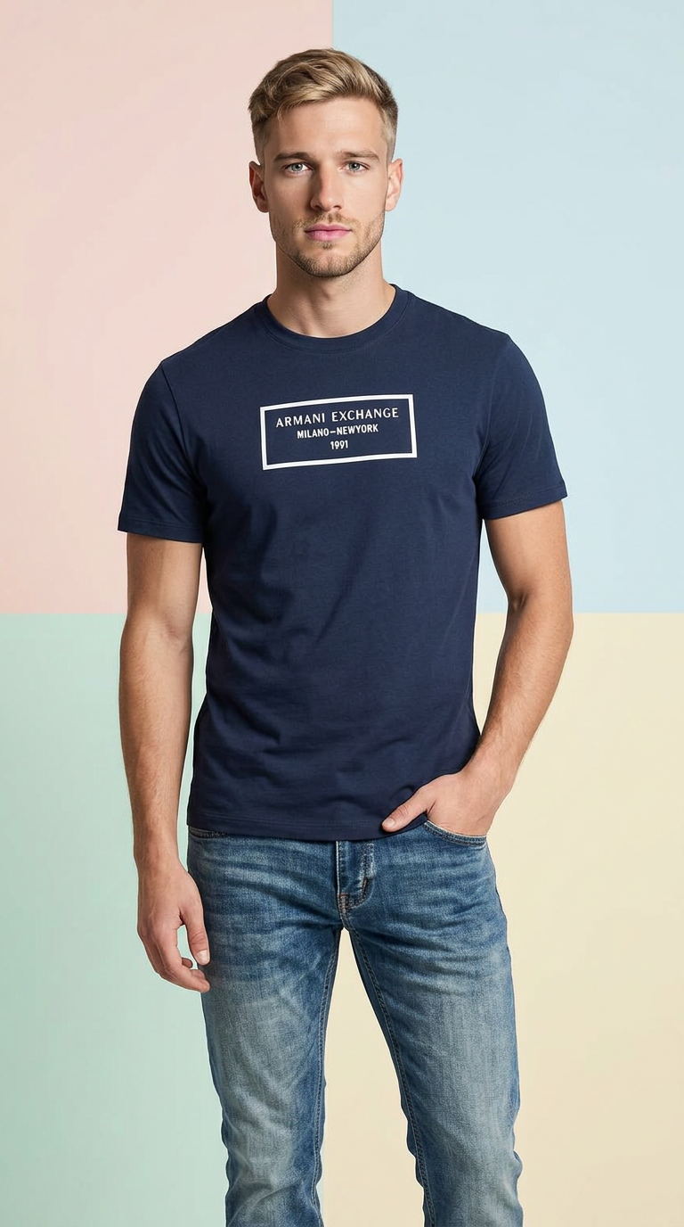 Imported Round Neck Blue T-shirts view 5