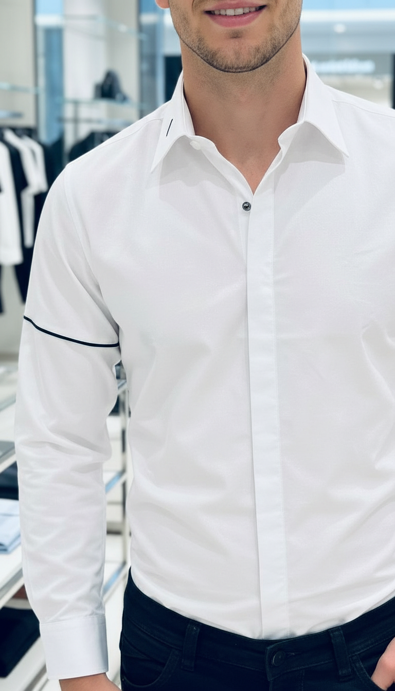 Style-25459-White Formal Shirt view 2