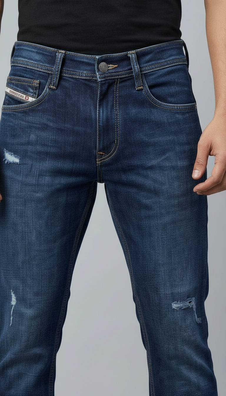 Style-3001-Blue Bootcut Jeans view 2