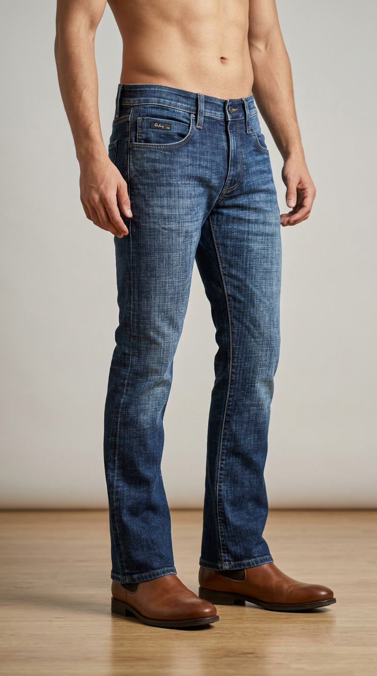 Style-2785-BootCut Denim Jeans view 4
