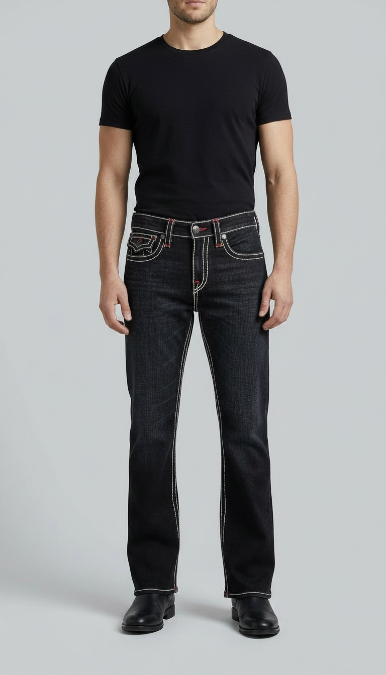 Style-3103- Black Bootcut Jeans view 3