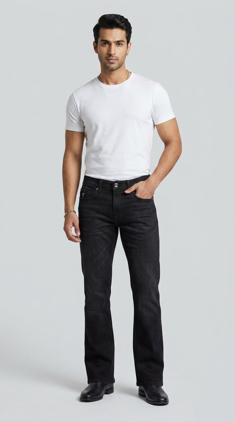 2954-Black Denim Jeans view 3