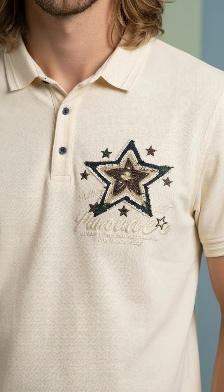 Style-2010-Star Embroidered Polo Shirt view 2