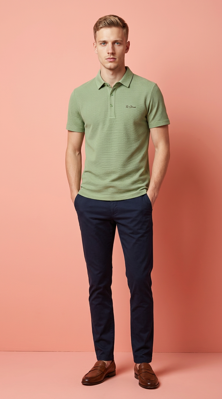 Style-D-2266-Green Polo T-shirts view 5