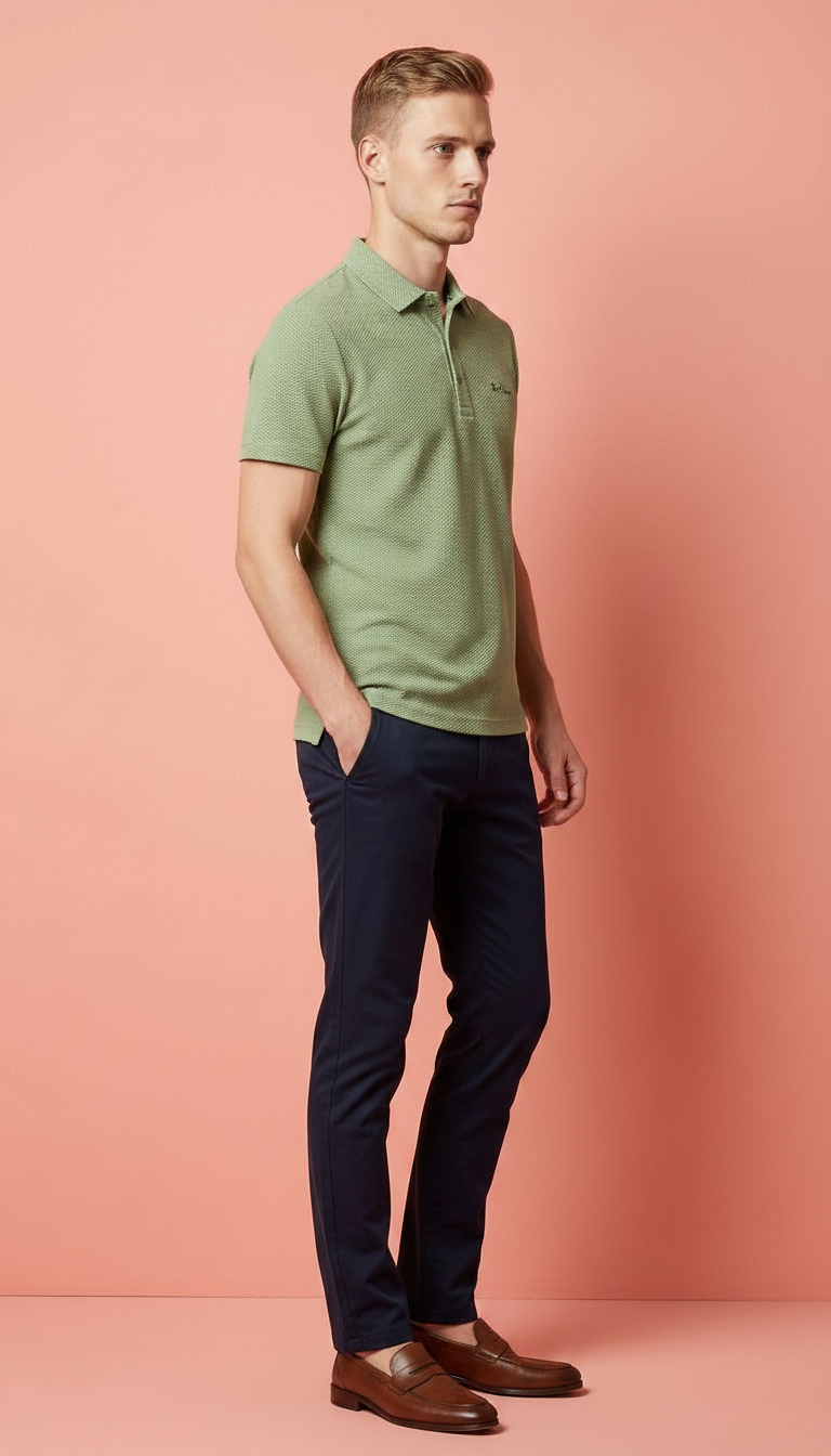 Style-D-2266-Green Polo T-shirts view 3