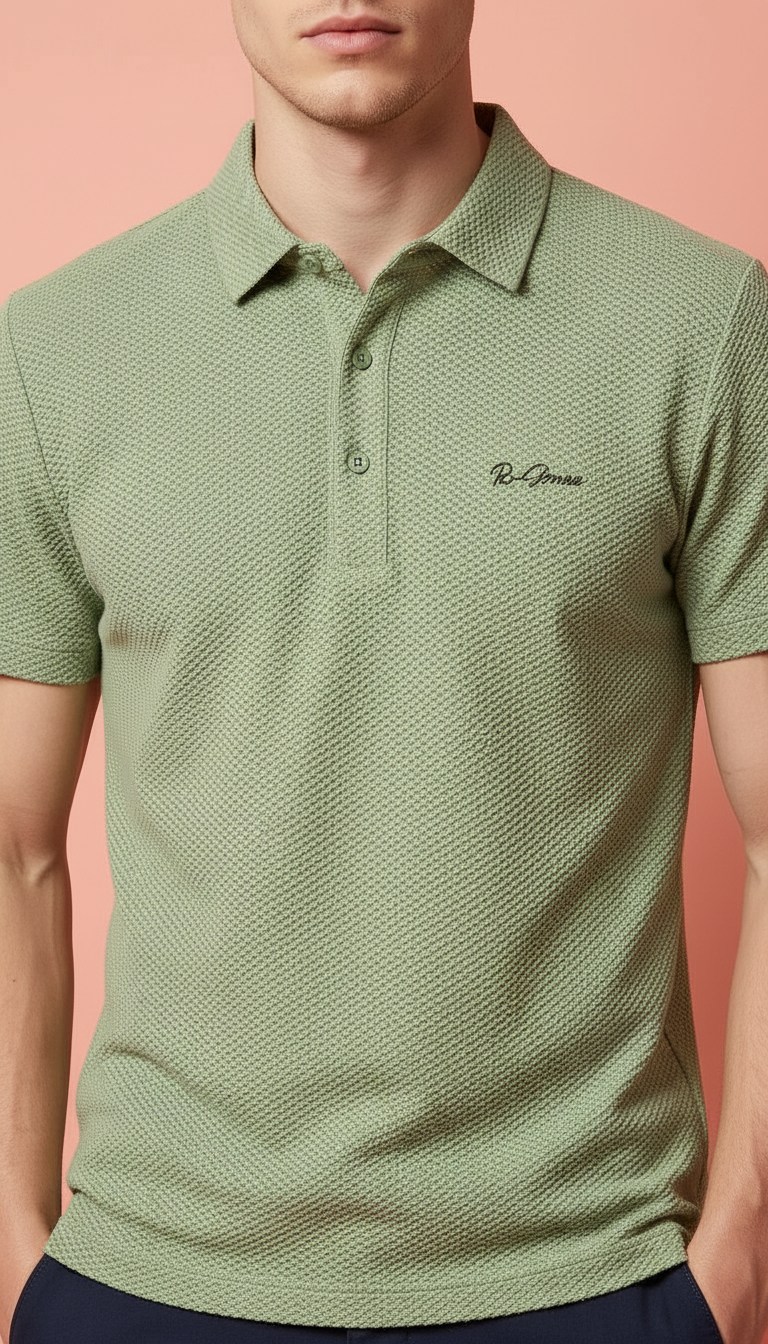 Style-D-2266-Green Polo T-shirts view 2
