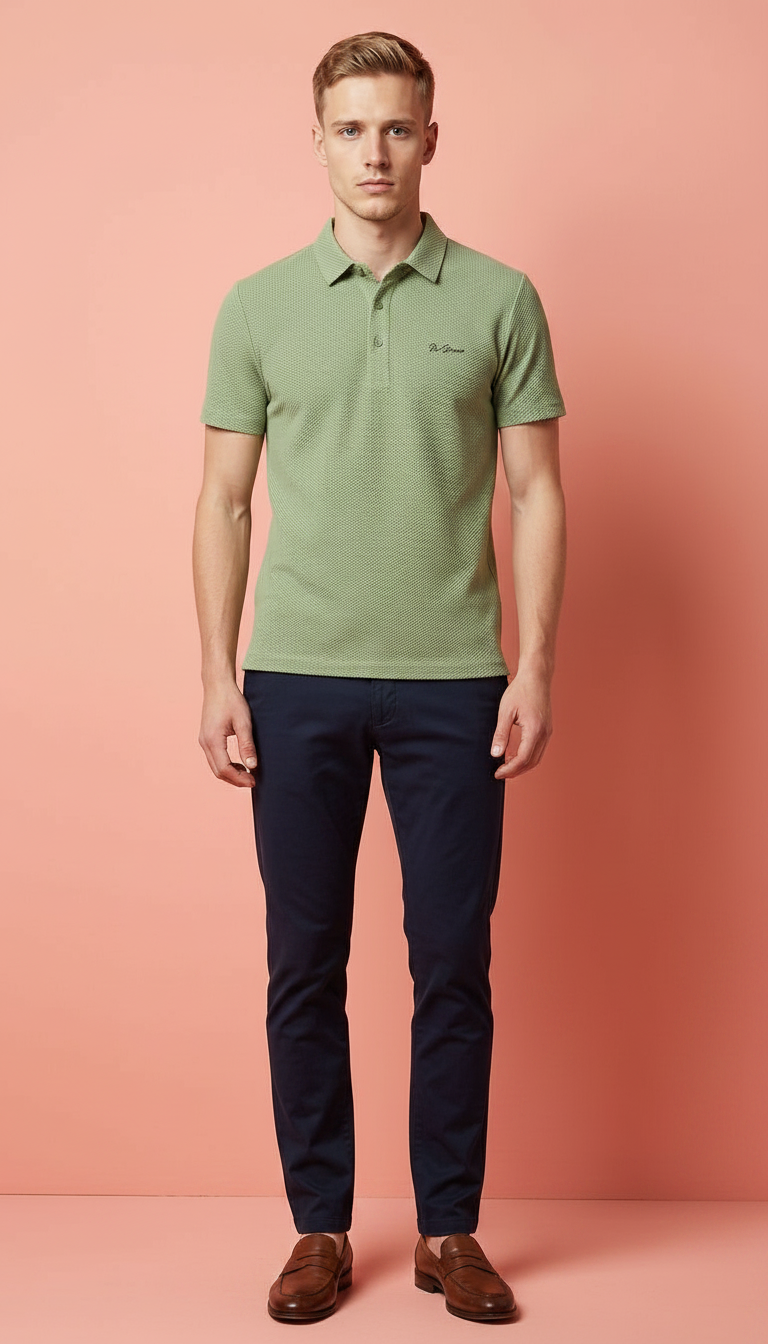 Style-D-2266-Green Polo T-shirts view 4