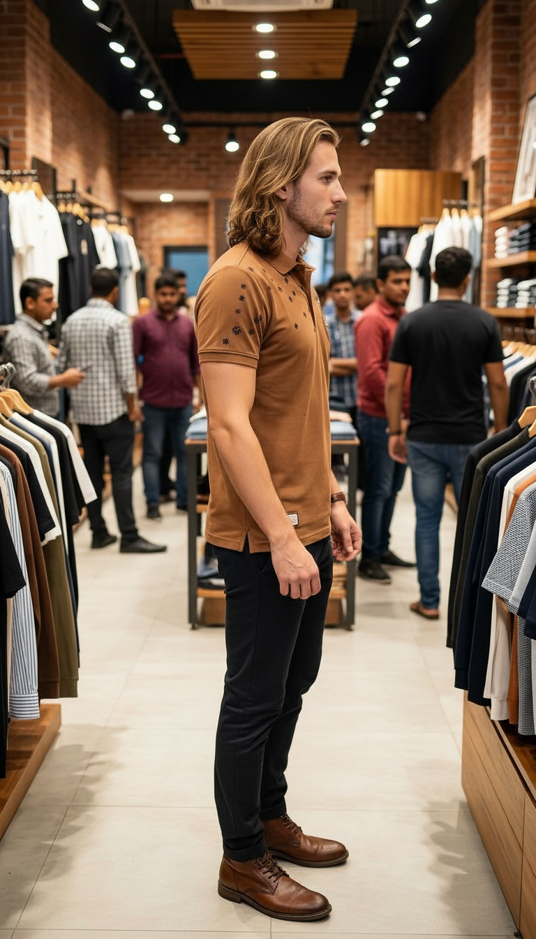 Style-14051-Classic Brown Polo T-shirts view 2