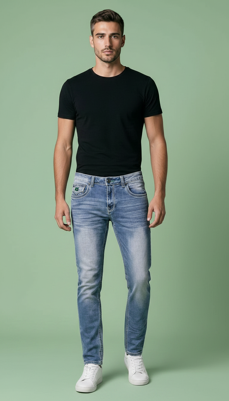 TS01-Blue Denim Jeans Slim Fit