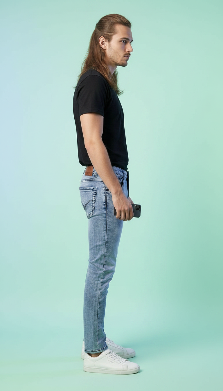Style-TS02-Light Blue Denim Slim fit view 2