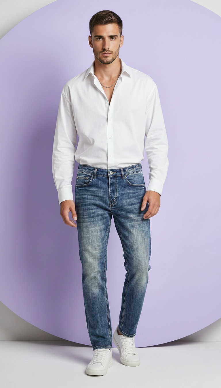 Classic Light Blue Denim Jeans