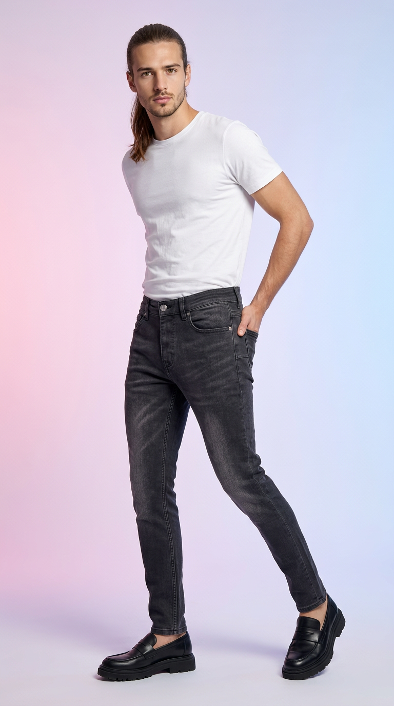 Classic Slimfit Black Denim Jeans view 4