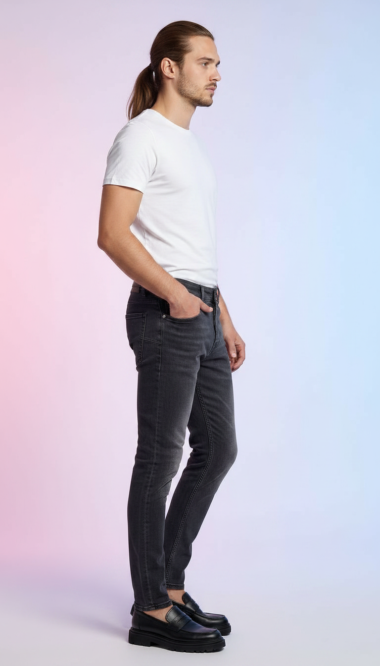 Classic Slimfit Black Denim Jeans view 2
