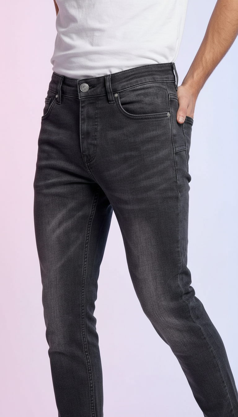 Classic Slimfit Black Denim Jeans view 3
