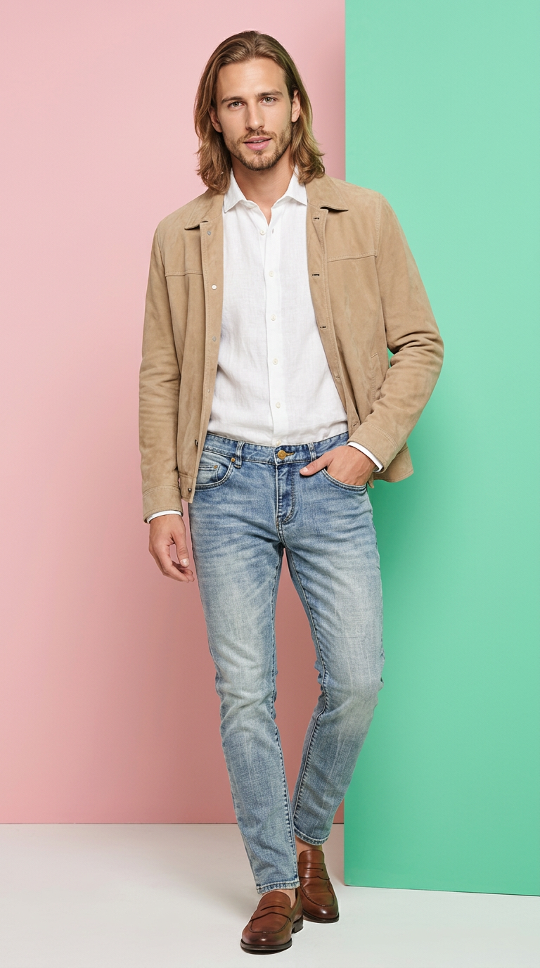 Style-L335-Blue Slim-fit Jeans view 3