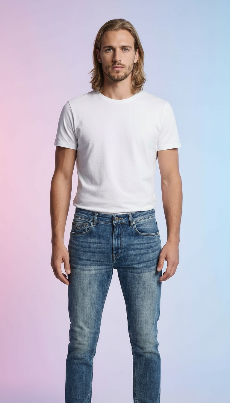 Classic Slimfit Blue Denim Jeans view 3