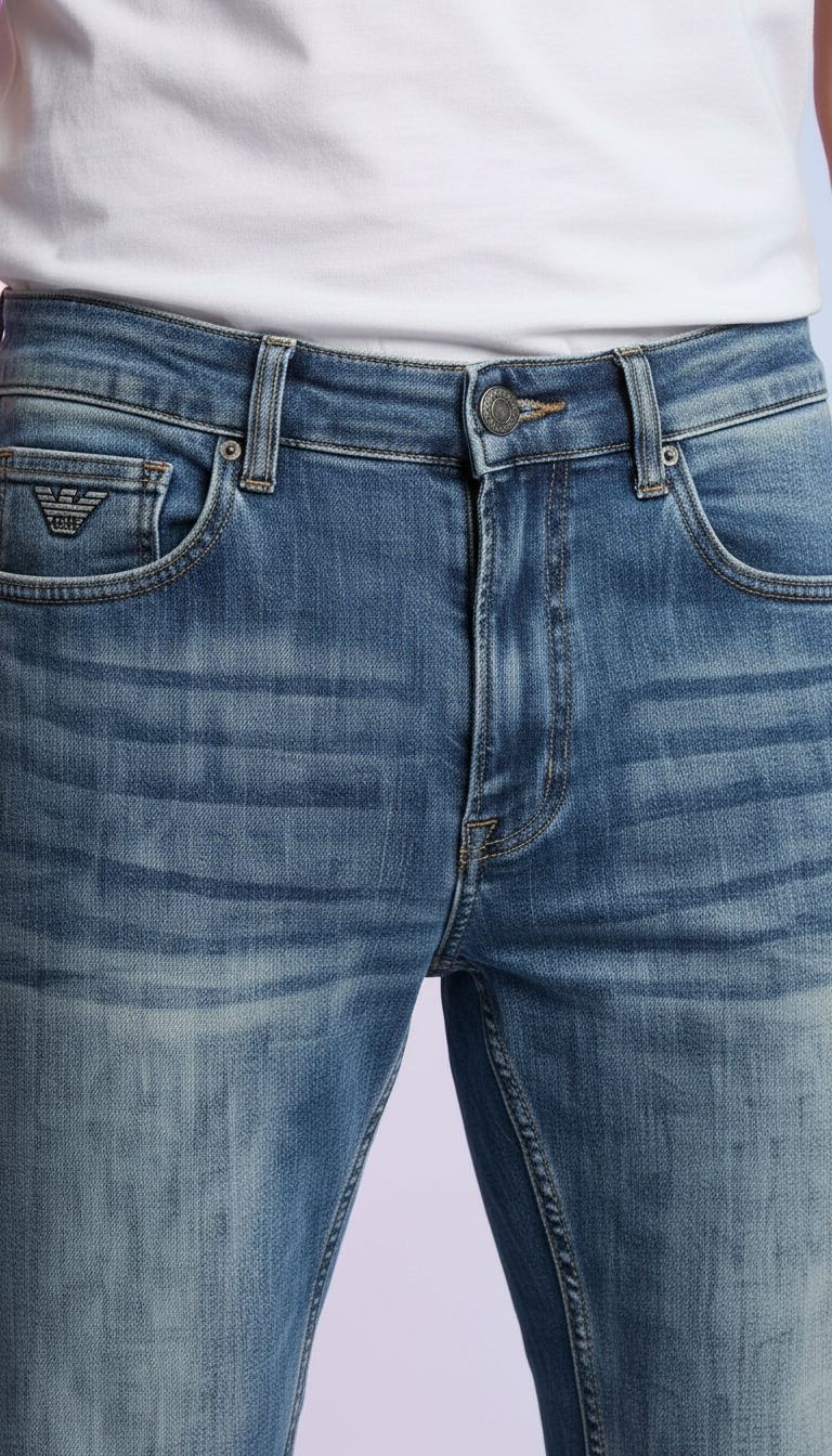 Classic Slimfit Blue Denim Jeans view 2