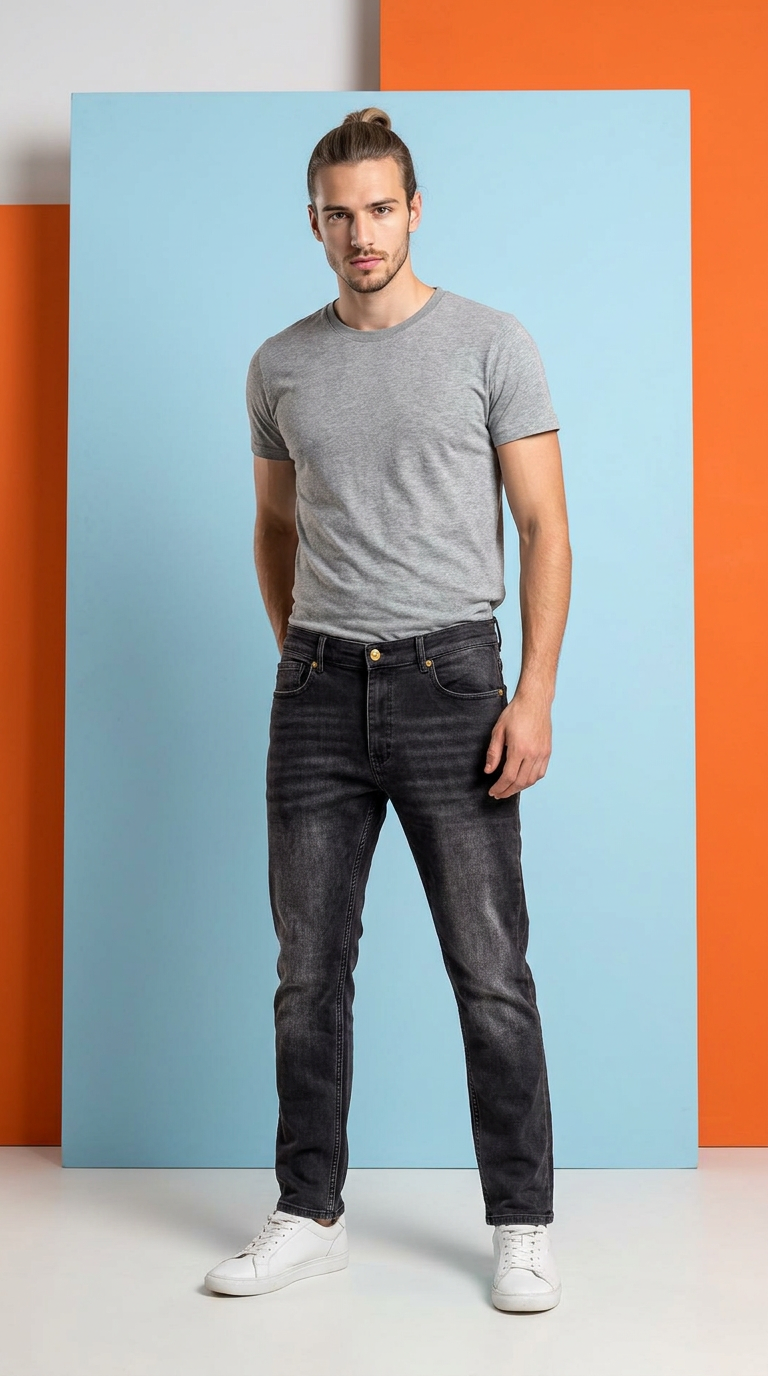 6173-Basic Carbon Denim Jeans view 2