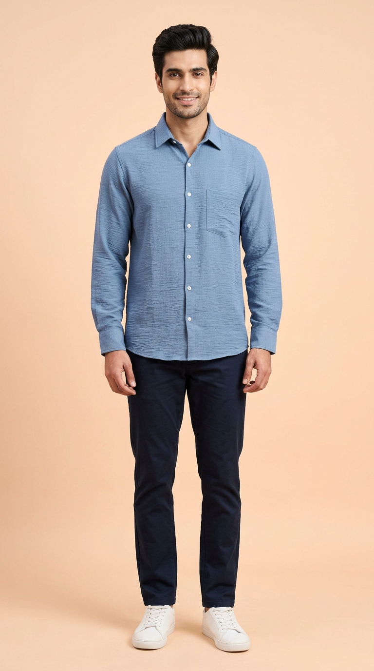 Blue Mens Shirt view 4