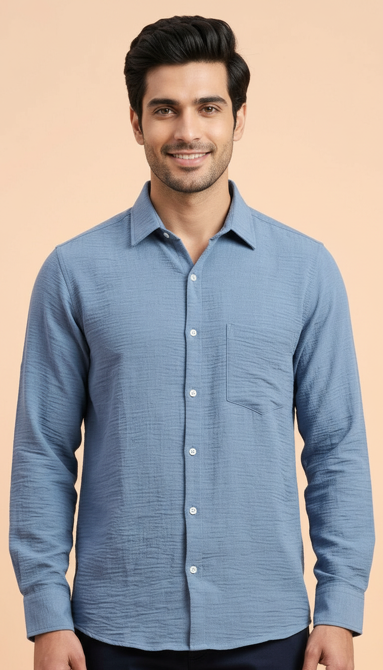 Blue Mens Shirt view 3